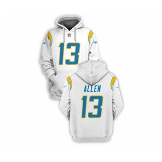 Men's Los Angeles Chargers #13 Keenan Allen 2021 White Pullover Football Hoodie - Ujersey