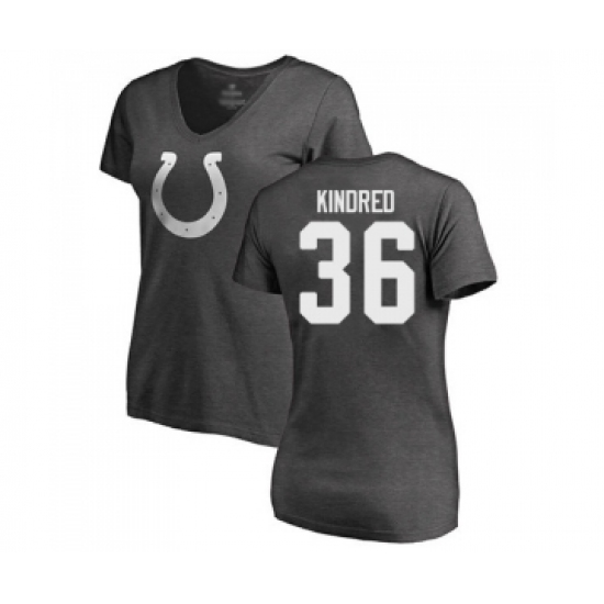 Football Women's Indianapolis Colts #36 Derrick Kindred Ash One Color T-Shirt - Ujersey