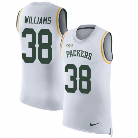 Men's Nike Green Bay Packers #38 Tramon Williams White Rush Player Name & Number Tank Top NFL Jersey - Ujersey