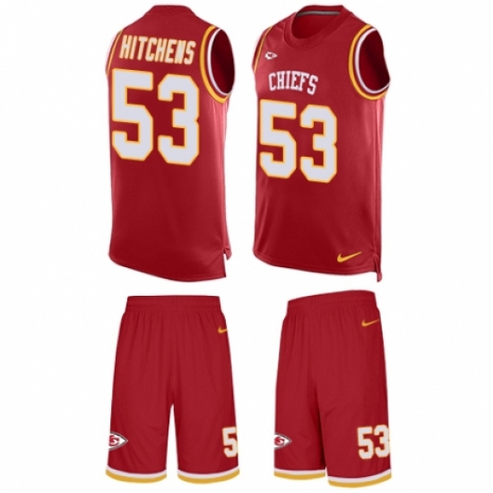 Men's Nike Kansas City Chiefs #53 Anthony Hitchens Limited Red Tank Top Suit NFL Jersey - Ujersey