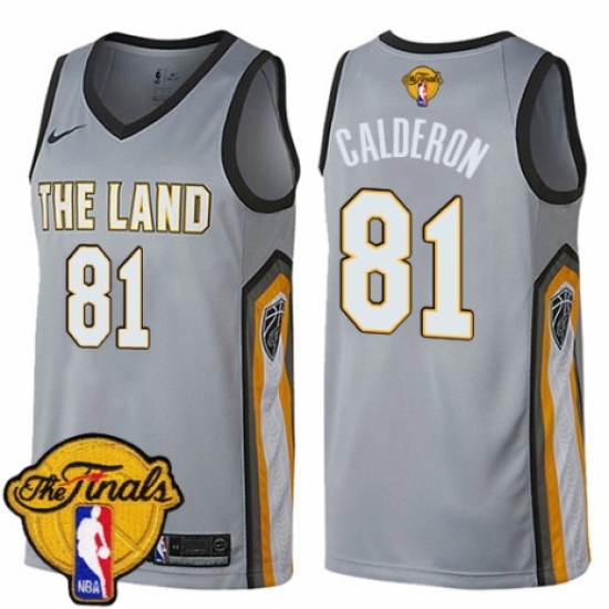 Women's Nike Cleveland Cavaliers #81 Jose Calderon Swingman Gray 2018 NBA Finals Bound NBA Jersey - City Edition - Ujersey