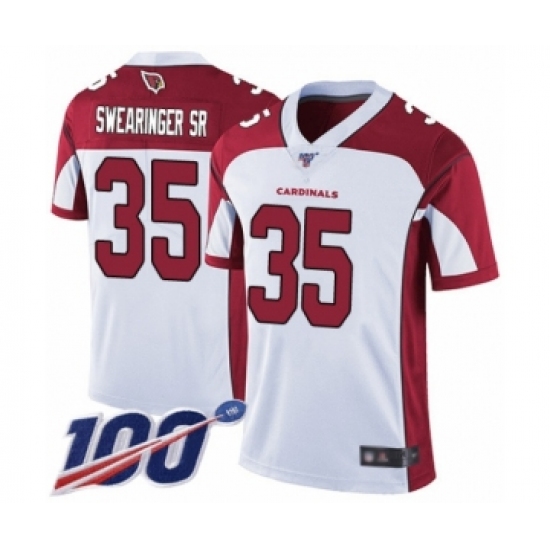 Men's Arizona Cardinals #35 D.J. Swearinger SR White Vapor Untouchable Limited Player 100th Season Football Jersey - Ujersey