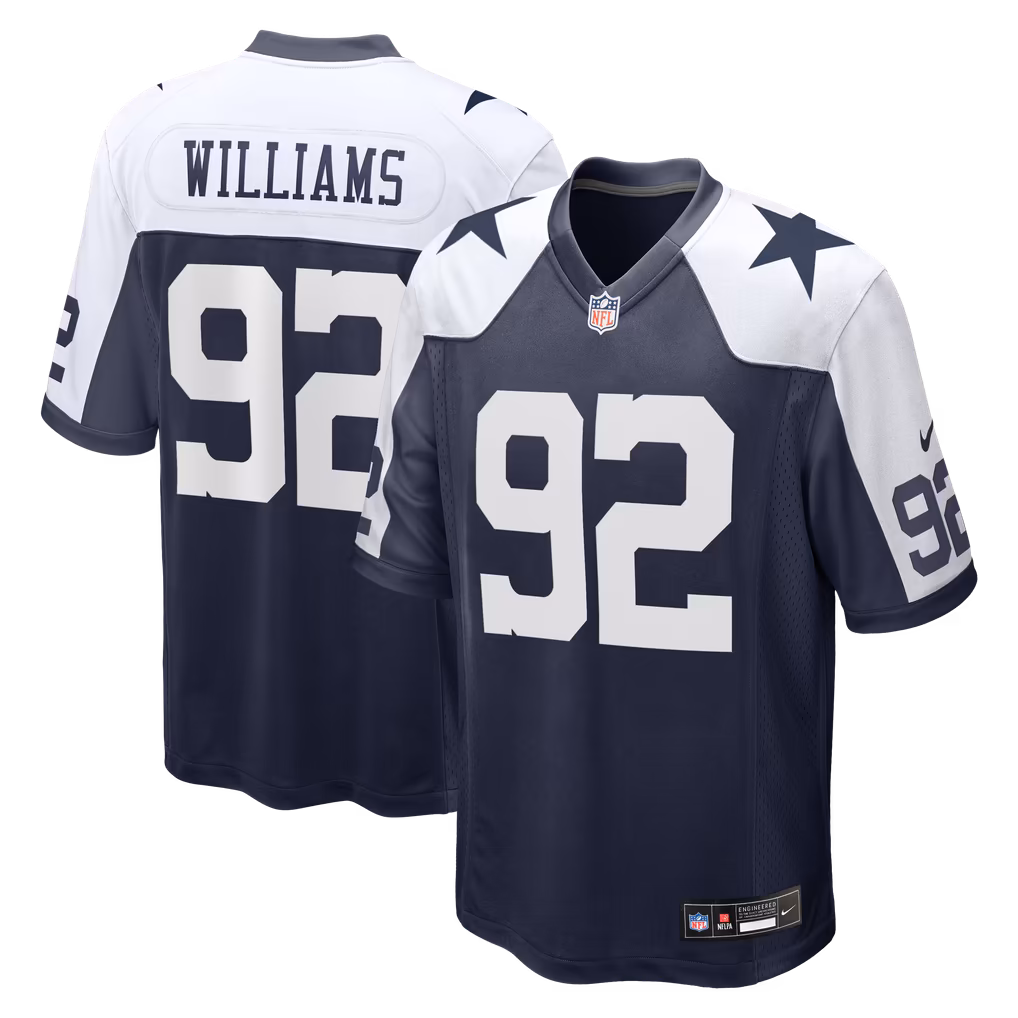 Men's Dallas Cowboys Quinnen Williams Nike Navy Game Jersey