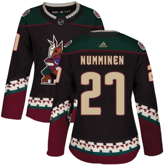 Women's Adidas Arizona Coyotes #27 Teppo Numminen Premier Black Alternate NHL Jersey