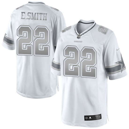 Men's Nike Dallas Cowboys #22 Emmitt Smith Limited White Platinum NFL Jersey - Ujersey