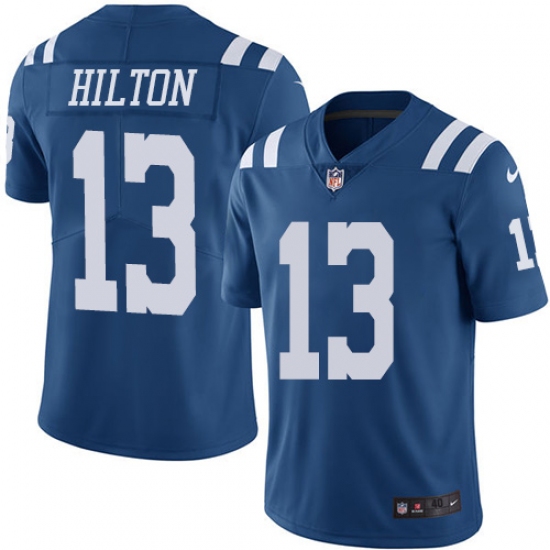 Men's Nike Indianapolis Colts #13 T.Y. Hilton Elite Royal Blue Rush Vapor Untouchable NFL Jersey - Ujersey