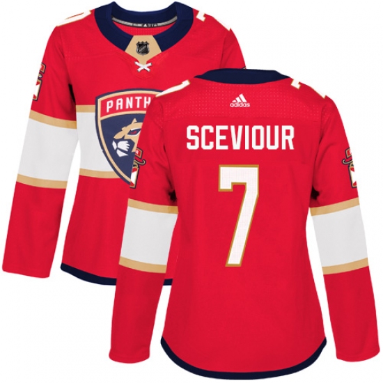 Women's Adidas Florida Panthers #7 Colton Sceviour Authentic Red Home NHL Jersey - Ujersey