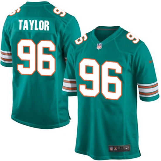 Men's Nike Miami Dolphins #96 Vincent Taylor Game Aqua Green Alternate NFL Jersey - Ujersey