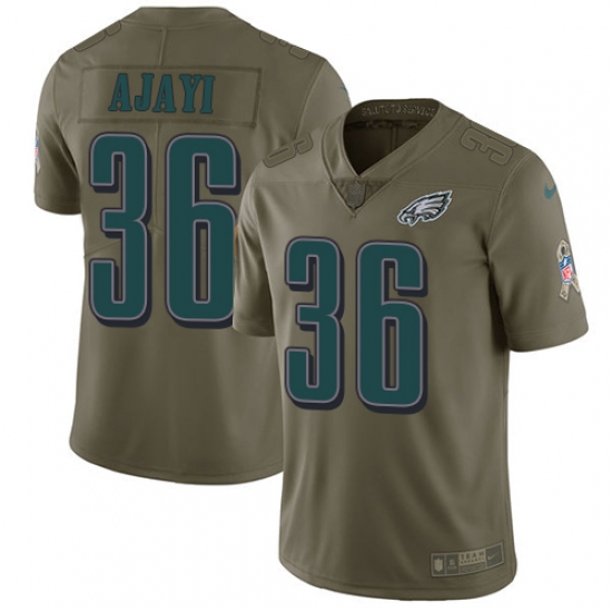 Youth Nike Philadelphia Eagles #36 Jay Ajayi Limited Olive 2017 Salute to Service NFL Jersey - Ujersey