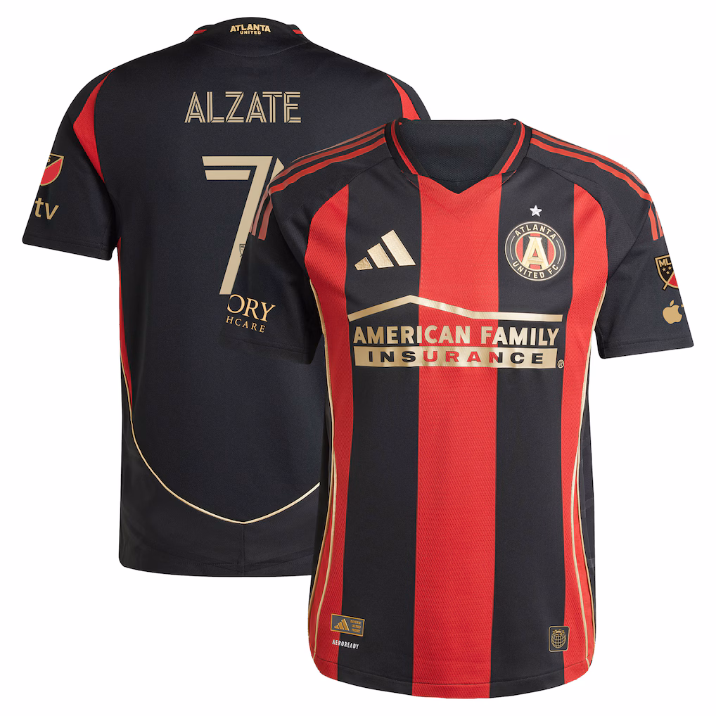 Men's Atlanta United FC Steven Alzate adidas Black 2025 The Connector On-Field Authentic Jersey - ujerseystore
