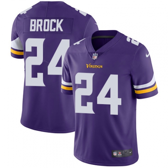 Men's Nike Minnesota Vikings #24 Tramaine Brock Purple Team Color Vapor Untouchable Limited Player NFL Jersey - Ujersey