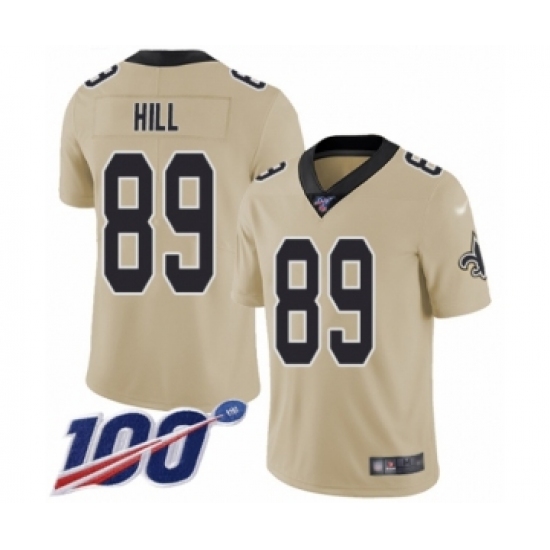 Youth New Orleans Saints #89 Josh Hill Limited Gold Inverted Legend 100th Season Football Jersey - Ujersey