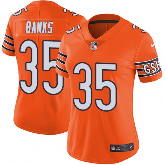 Women's Nike Chicago Bears #35 Johnthan Banks Limited Orange Rush Vapor Untouchable NFL Jersey - Ujersey