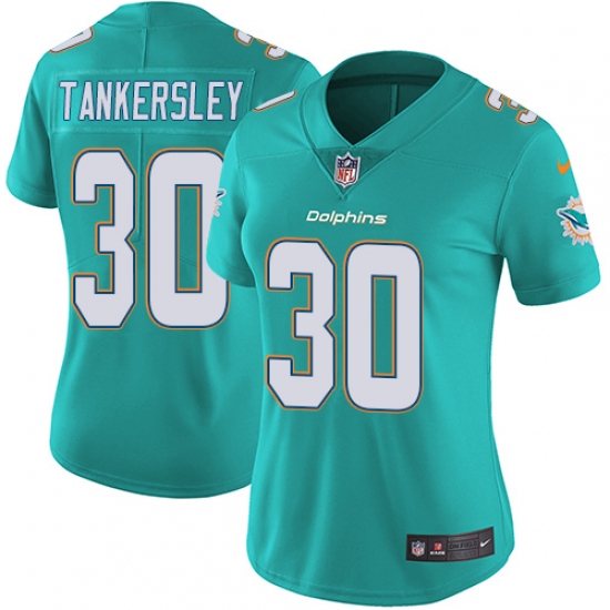 Women's Nike Miami Dolphins #30 Cordrea Tankersley Aqua Green Team Color Vapor Untouchable Limited Player NFL Jersey - Ujersey