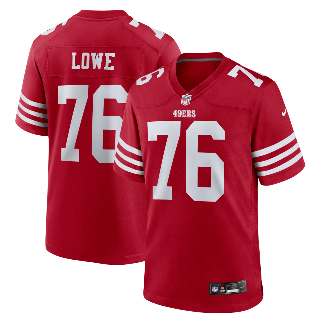 Men's San Francisco 49ers Vederian Lowe Nike Scarlet Team Game Jersey - Ujersey