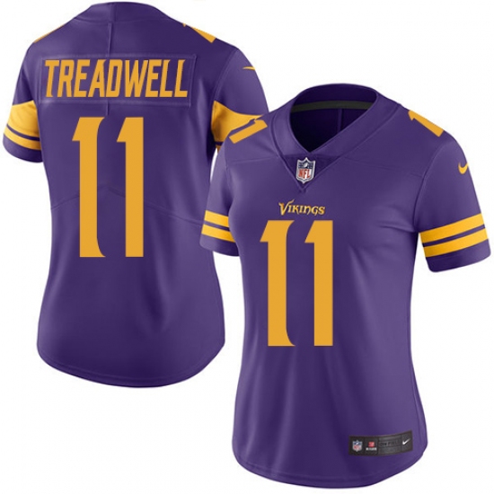 Women's Nike Minnesota Vikings #11 Laquon Treadwell Limited Purple Rush Vapor Untouchable NFL Jersey - Ujersey
