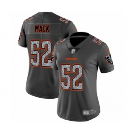 Women's Chicago Bears #52 Khalil Mack Limited Gray Static Fashion Football Jersey - Ujersey