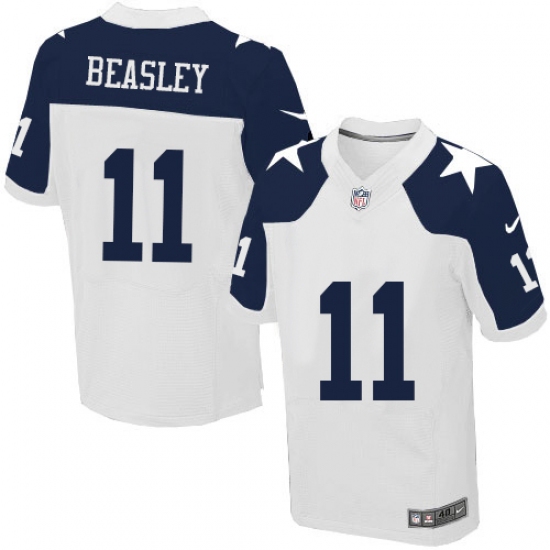 Men's Nike Dallas Cowboys #11 Cole Beasley Elite White Throwback Alternate NFL Jersey - Ujersey