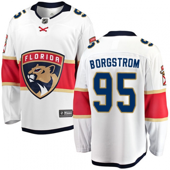 Men's Florida Panthers #95 Henrik Borgstrom Fanatics Branded White Away Breakaway NHL Jersey - Ujersey