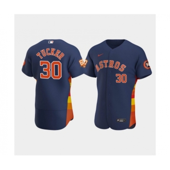 Men's Houston Astros #30 Kyle Tucker Navy 60th Anniversary Flex Base Stitched Baseball Jersey - Ujersey