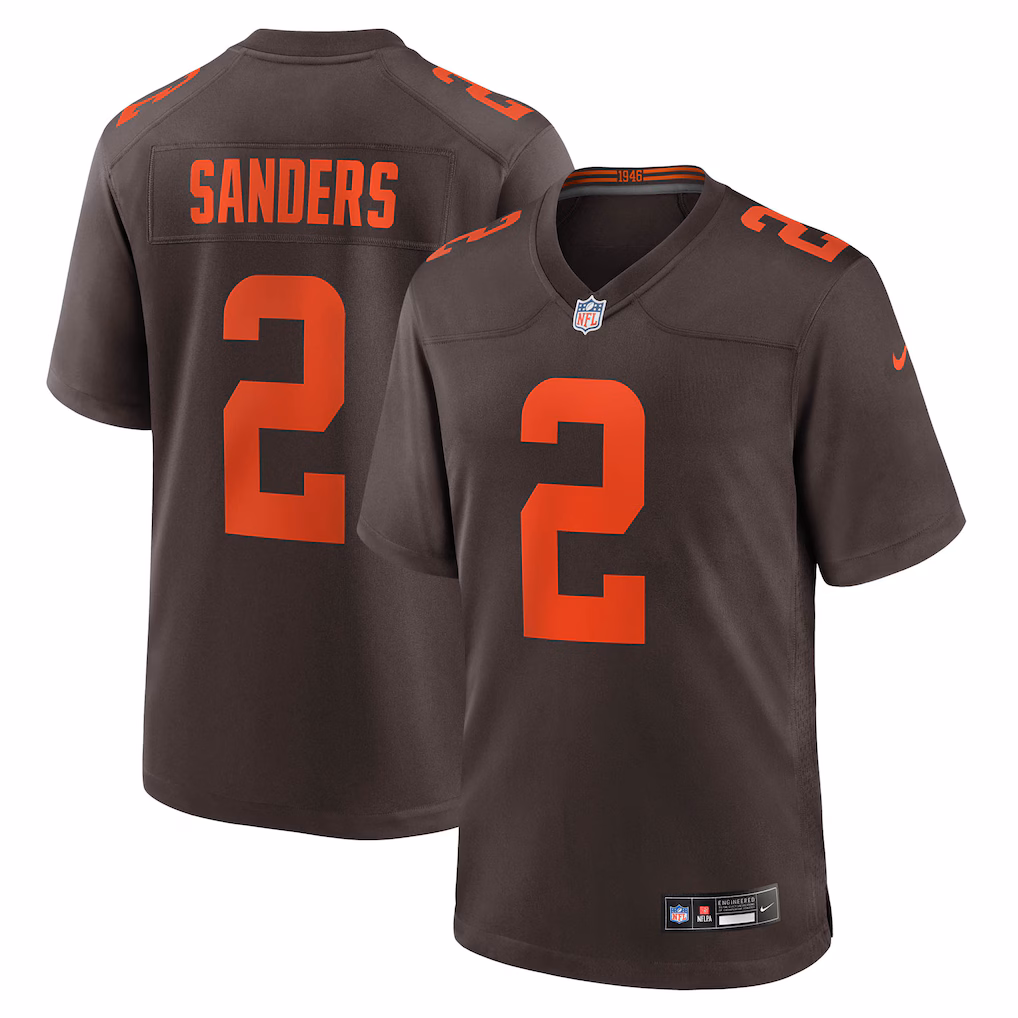 Men's Cleveland Browns Shedeur Sanders Nike Brown Alternate Game Jersey
