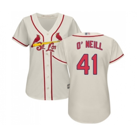 Women's St. Louis Cardinals #41 Tyler O Neill Replica Cream Alternate Cool Base Baseball Jersey