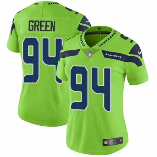 Women's Nike Seattle Seahawks #94 Rasheem Green Limited Green Rush Vapor Untouchable NFL Jersey - Ujersey
