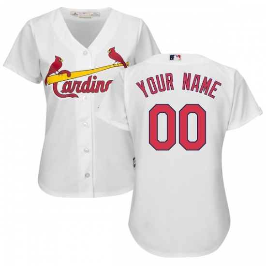 Women's St. Louis Cardinals Majestic White Home Cool Base Custom Jersey - Ujersey