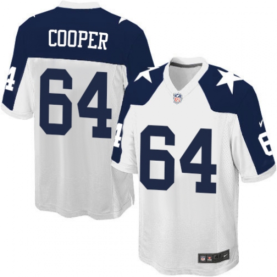 Men's Nike Dallas Cowboys #64 Jonathan Cooper Game White Throwback Alternate NFL Jersey - Ujersey