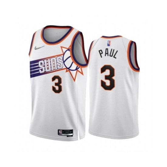 Men's Phoenix Suns #3 Chris Paul 2022-23 White 75th Anniversary Association Edition Stitched Jersey