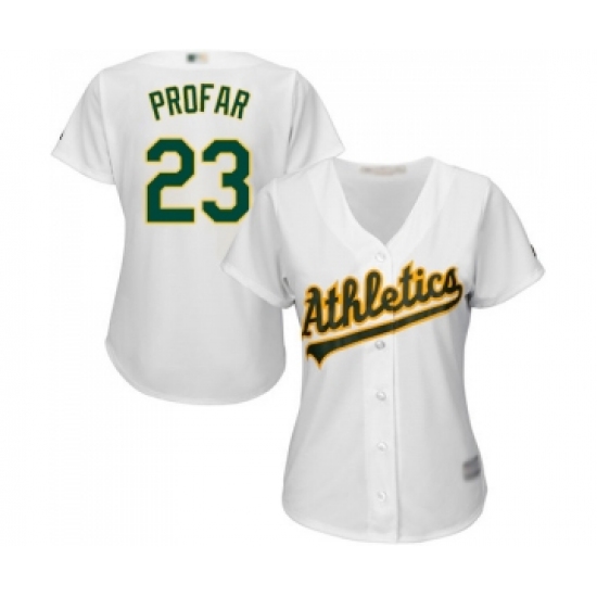 Women's Oakland Athletics #23 Jurickson Profar Replica White Home Cool Base Baseball Jersey - Ujersey