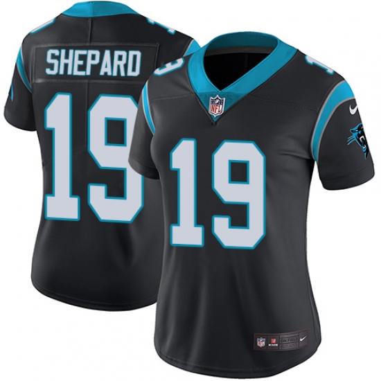 Women's Nike Carolina Panthers #19 Russell Shepard Black Team Color Vapor Untouchable Limited Player NFL Jersey - Ujersey