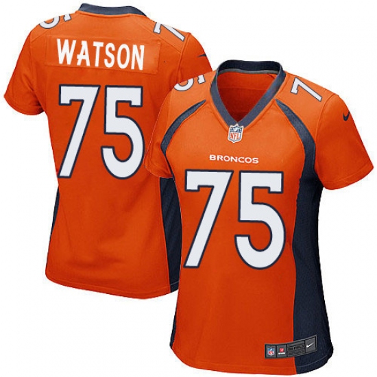 Women's Nike Denver Broncos #75 Menelik Watson Game Orange Team Color NFL Jersey - Ujersey