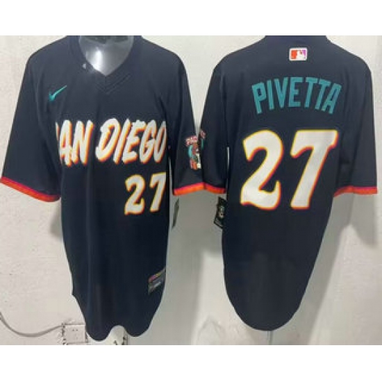 Men's San Diego Padres #27 Nick Pivetta Black 2026 City Connect Stadium Jersey - Ujersey
