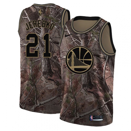Men's Nike Golden State Warriors #21 Jonas Jerebko Camo NBA Swingman Realtree Collection Jersey - Ujersey