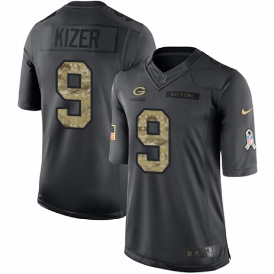 Youth Nike Green Bay Packers #9 DeShone Kizer Limited Black 2016 Salute to Service NFL Jersey - Ujersey