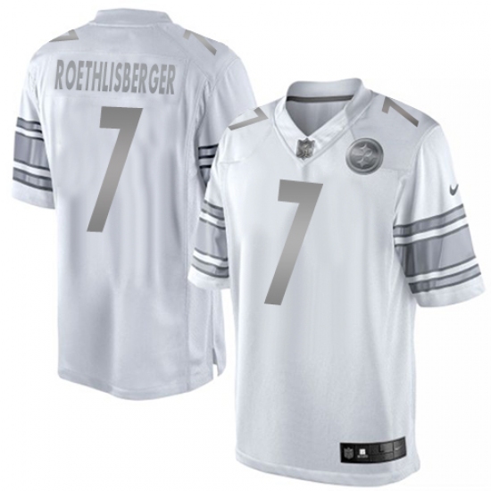 Men's Nike Pittsburgh Steelers #7 Ben Roethlisberger Limited White Platinum NFL Jersey - Ujersey
