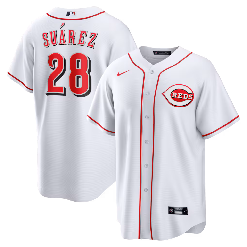 Men's Cincinnati Reds Eugenio Suárez Nike White Home Replica Jersey - ujerseystore