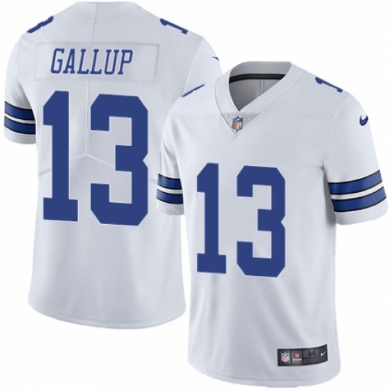 Youth Nike Dallas Cowboys #13 Michael Gallup White Vapor Untouchable Limited Player NFL Jersey - Ujersey