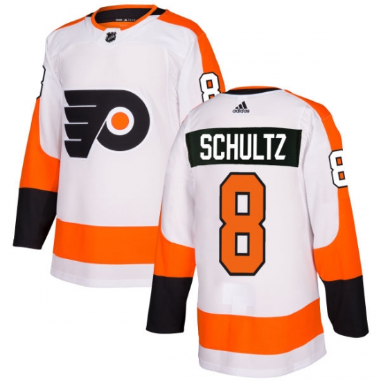 Women's Adidas Philadelphia Flyers #8 Dave Schultz Authentic White Away NHL Jersey - Ujersey