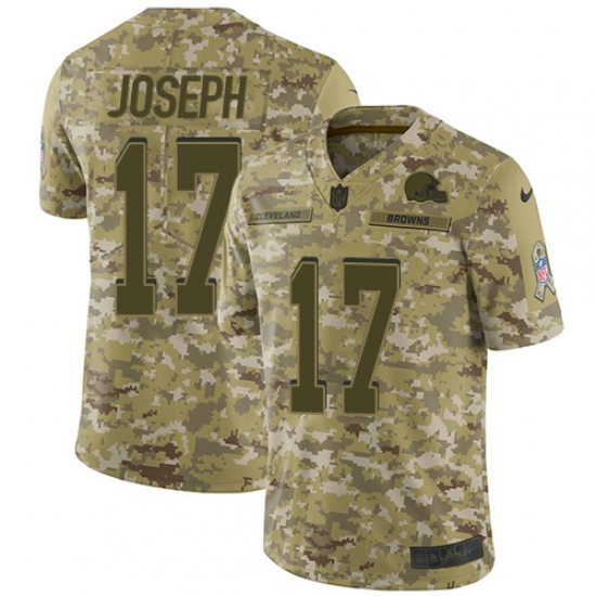 Men's Nike Cleveland Browns #17 Greg Joseph Limited Camo 2018 Salute to Service NFL Jersey - Ujersey