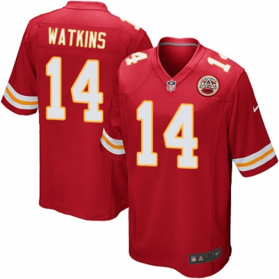Men's Nike Kansas City Chiefs #14 Sammy Watkins Game Red Team Color NFL Jersey - Ujersey