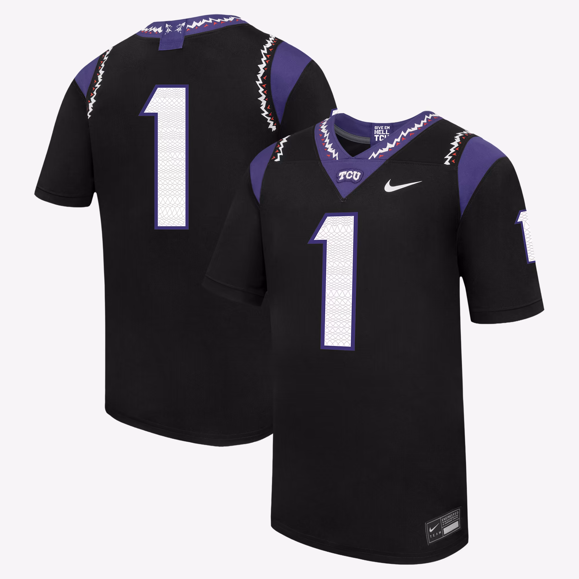 Men's Nike Black TCU Horned Frogs Replica Football Jersey
