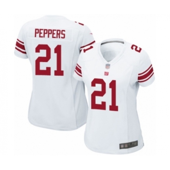 Women's New York Giants #21 Jabrill Peppers Game White Football Jersey - Ujersey