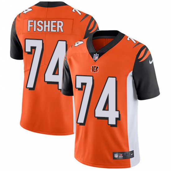 Youth Nike Cincinnati Bengals #74 Jake Fisher Vapor Untouchable Limited Orange Alternate NFL Jersey - Ujersey