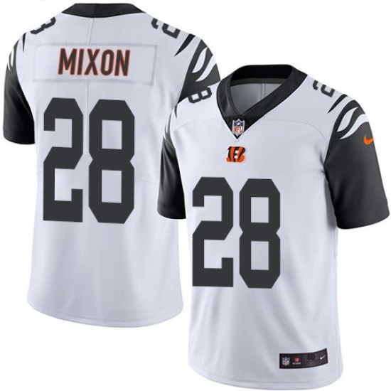 Men's Nike Cincinnati Bengals #28 Joe Mixon Elite White Rush Vapor Untouchable NFL Jersey - Ujersey