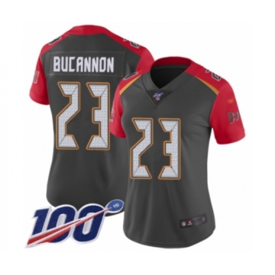 Women's Tampa Bay Buccaneers #23 Deone Bucannon Limited Gray Inverted Legend 100th Season Football Jersey - Ujersey