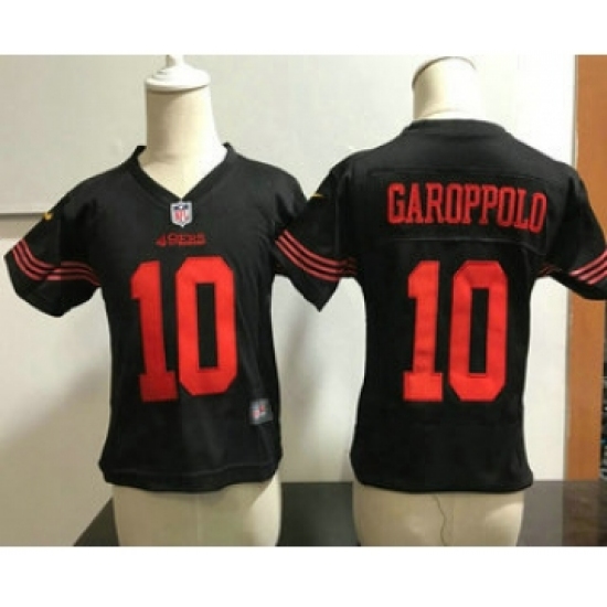 Toddler San Francisco 49ers #10 Jimmy Garoppolo Black Alternate Stitched NFL Nike Game Jersey - Ujersey