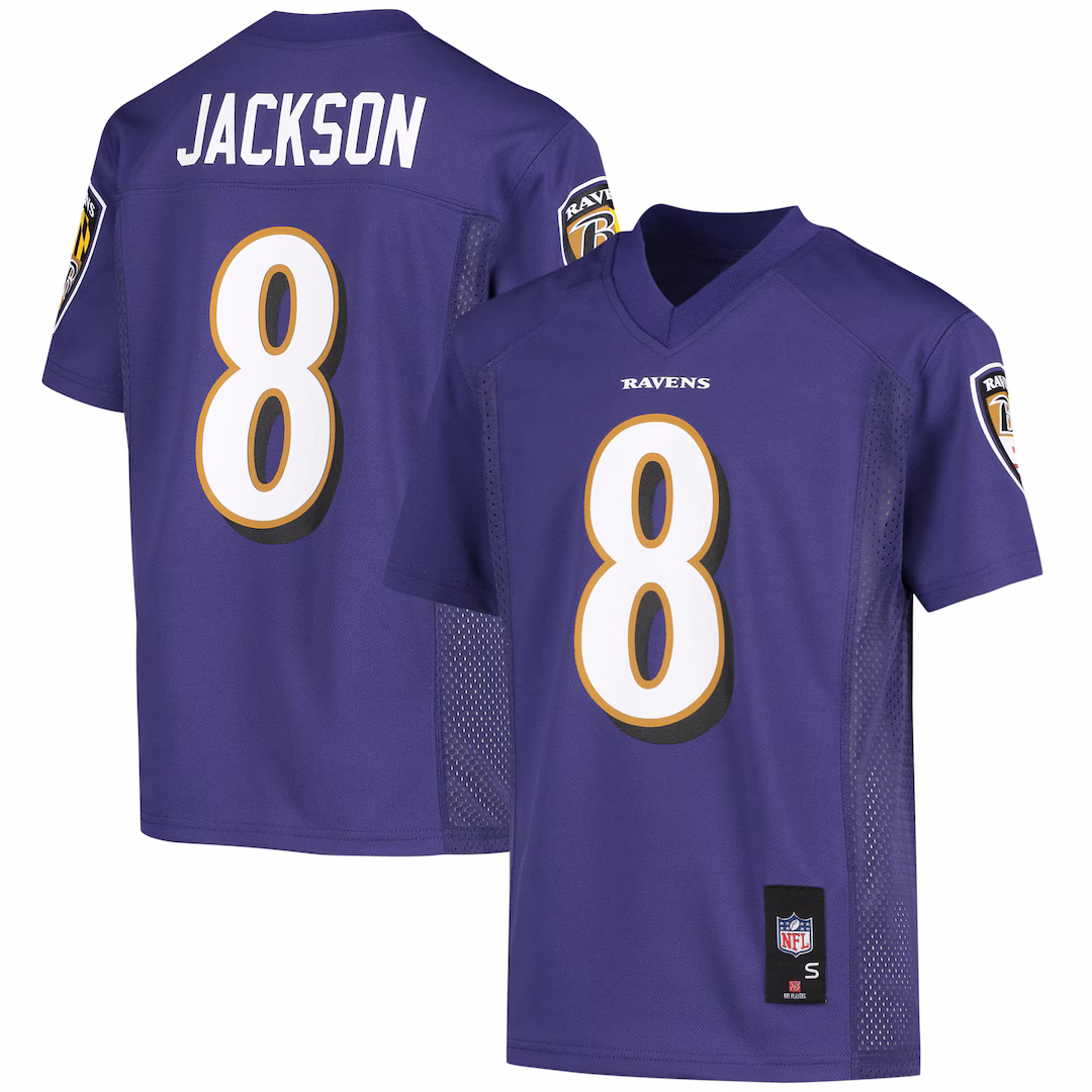 Youth Baltimore Ravens Lamar Jackson Purple Replica Jersey