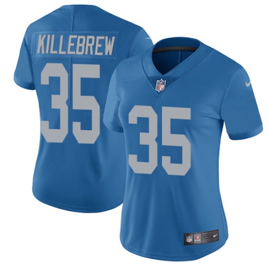Women's Nike Detroit Lions #35 Miles Killebrew Blue Alternate Vapor Untouchable Limited Player NFL Jersey - Ujersey